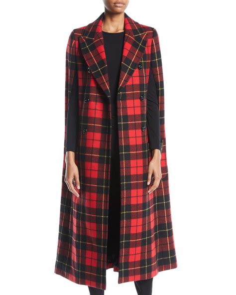 michael kors red tartan cape|macy's Michael Kors coats.